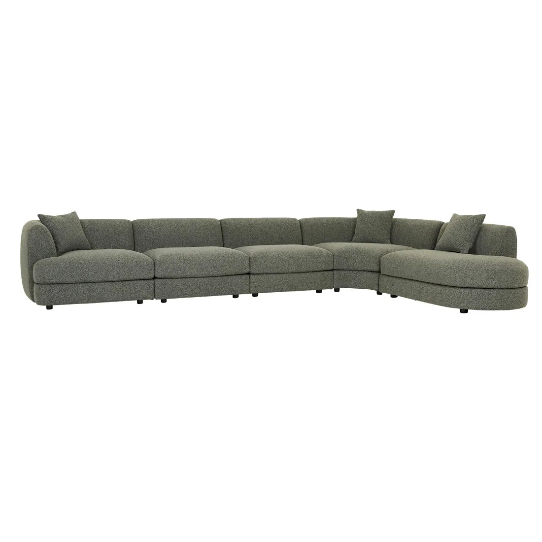 Madrid Curve Right Arm Sofa Green Boucle