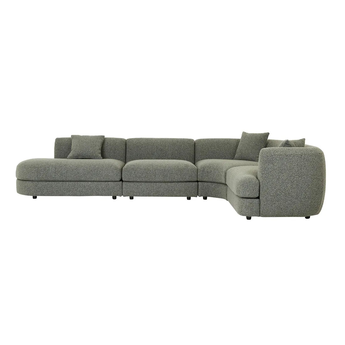 Madrid Curve Right Arm Sofa Green Boucle