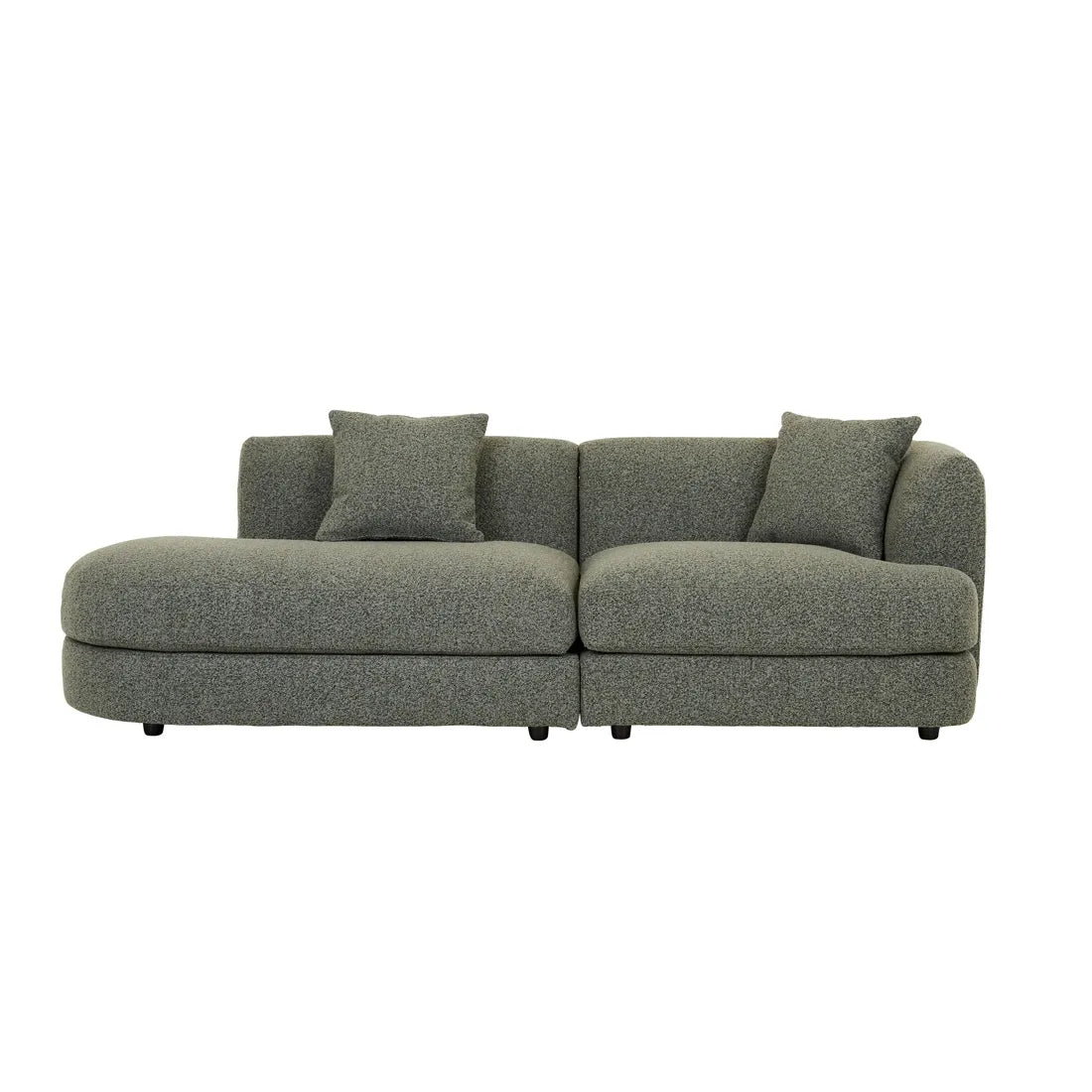 Madrid Curve Left Arm Sofa Green Boucle