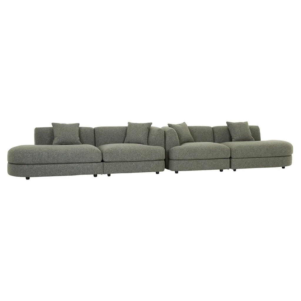 Madrid Curve Right Arm Sofa Green Boucle