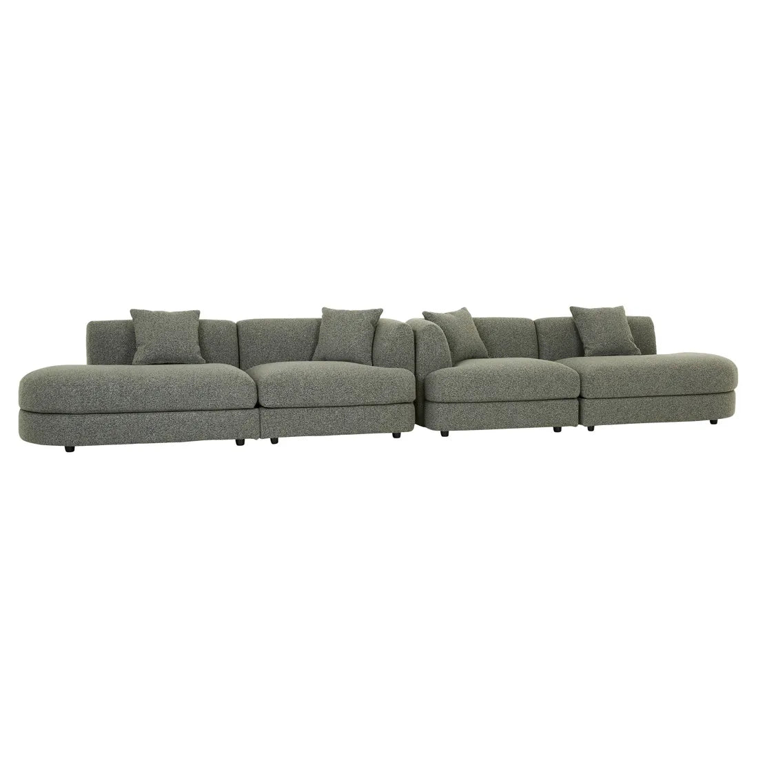 Madrid Curve Right Arm Sofa Green Boucle