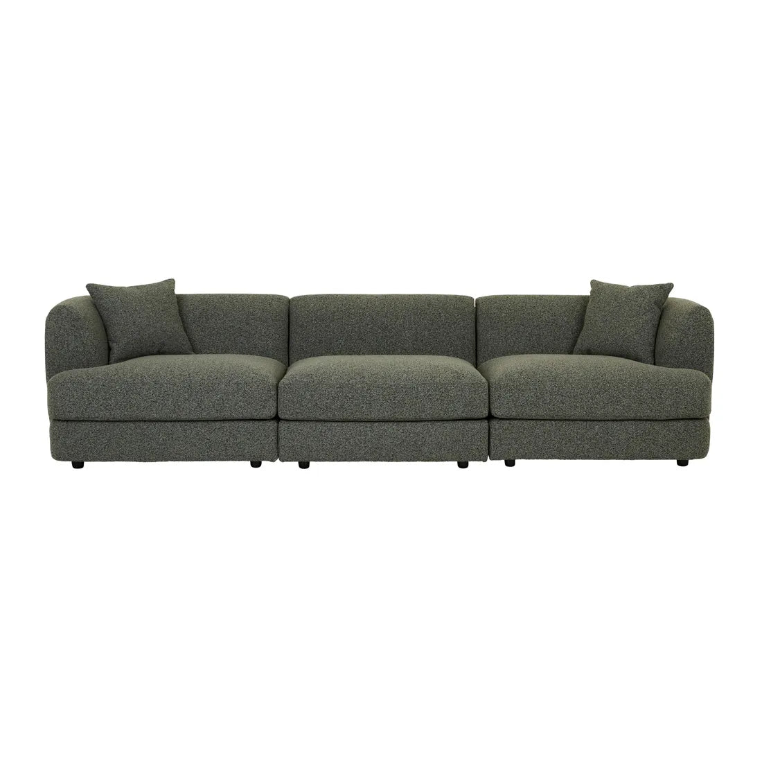 Madrid Curve Right Arm Sofa Green Boucle