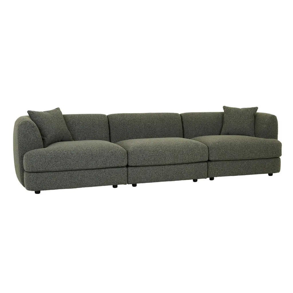 Madrid Curve Right Arm Sofa Green Boucle