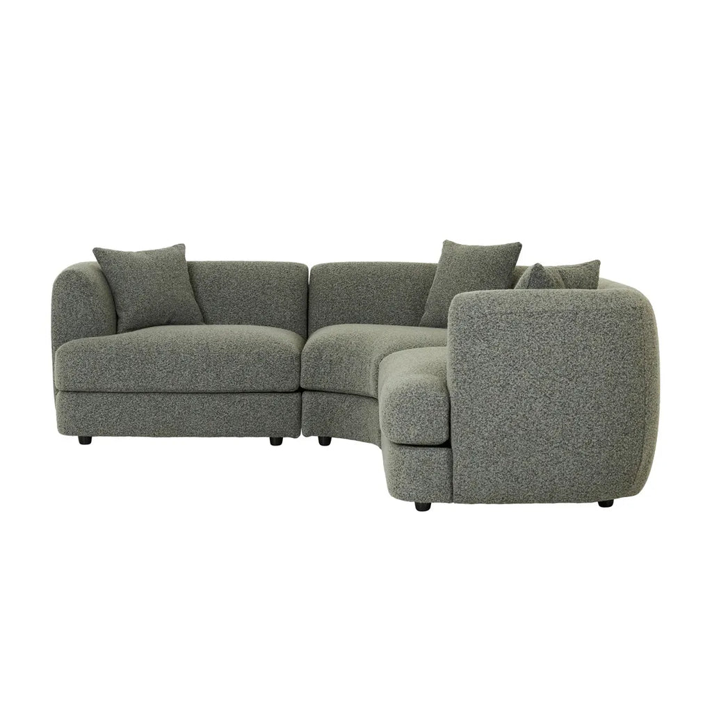 Madrid Curve Right Arm Sofa Green Boucle