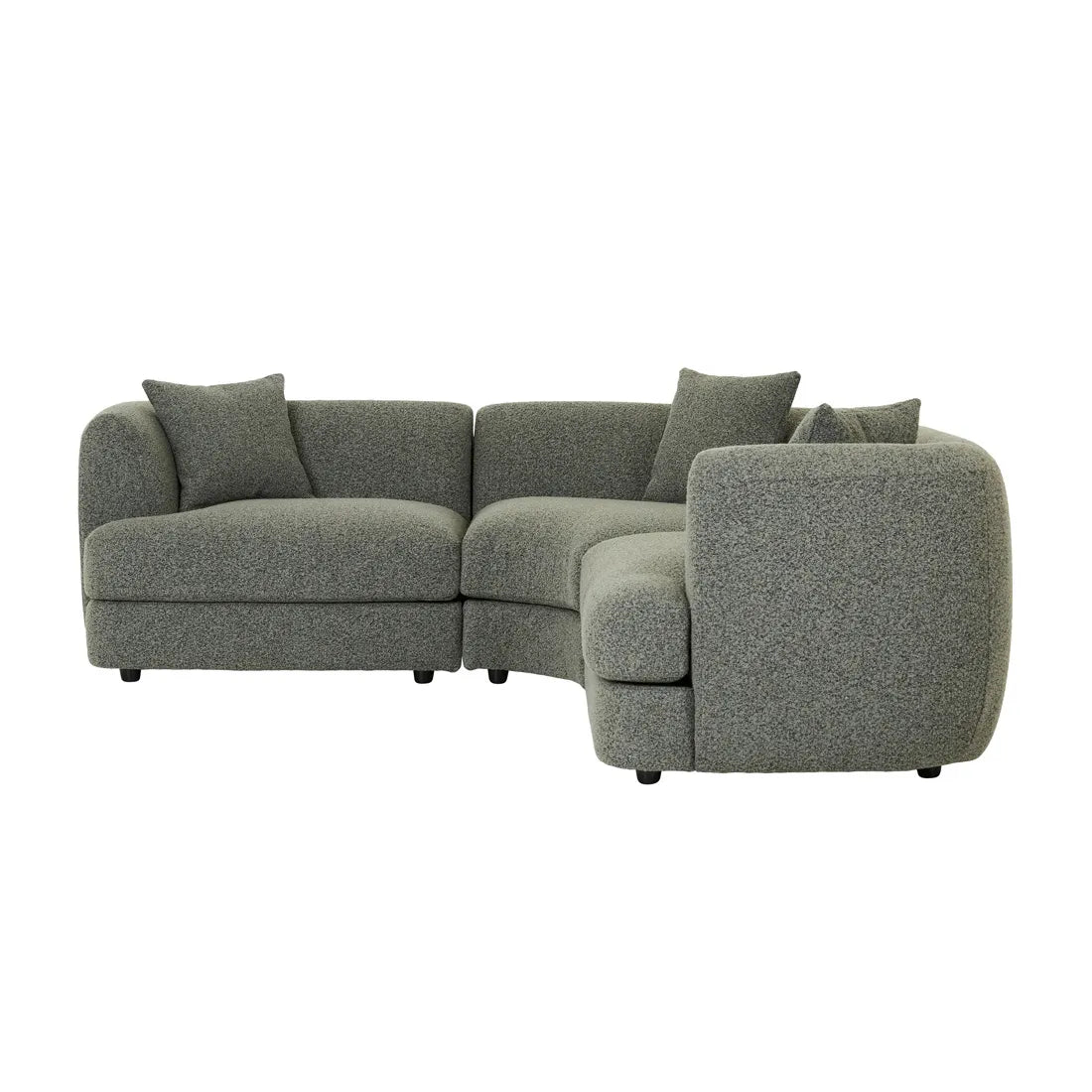 Madrid Curve Right Arm Sofa Green Boucle