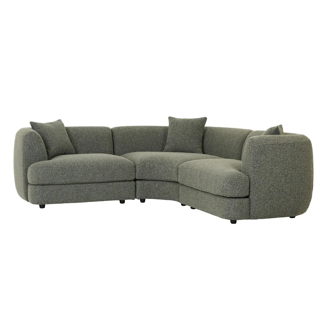 Madrid Curve Right Arm Sofa Green Boucle