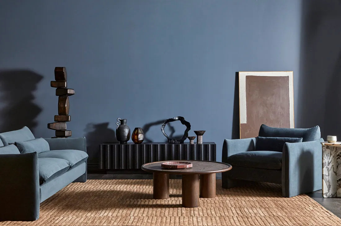 Sidney Peak Three Seater Sofa Nocturne Velvet