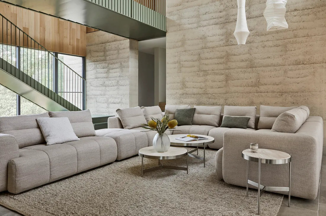 Sidney Tullio Two Seater Left Arm Sofa Natural Speckle