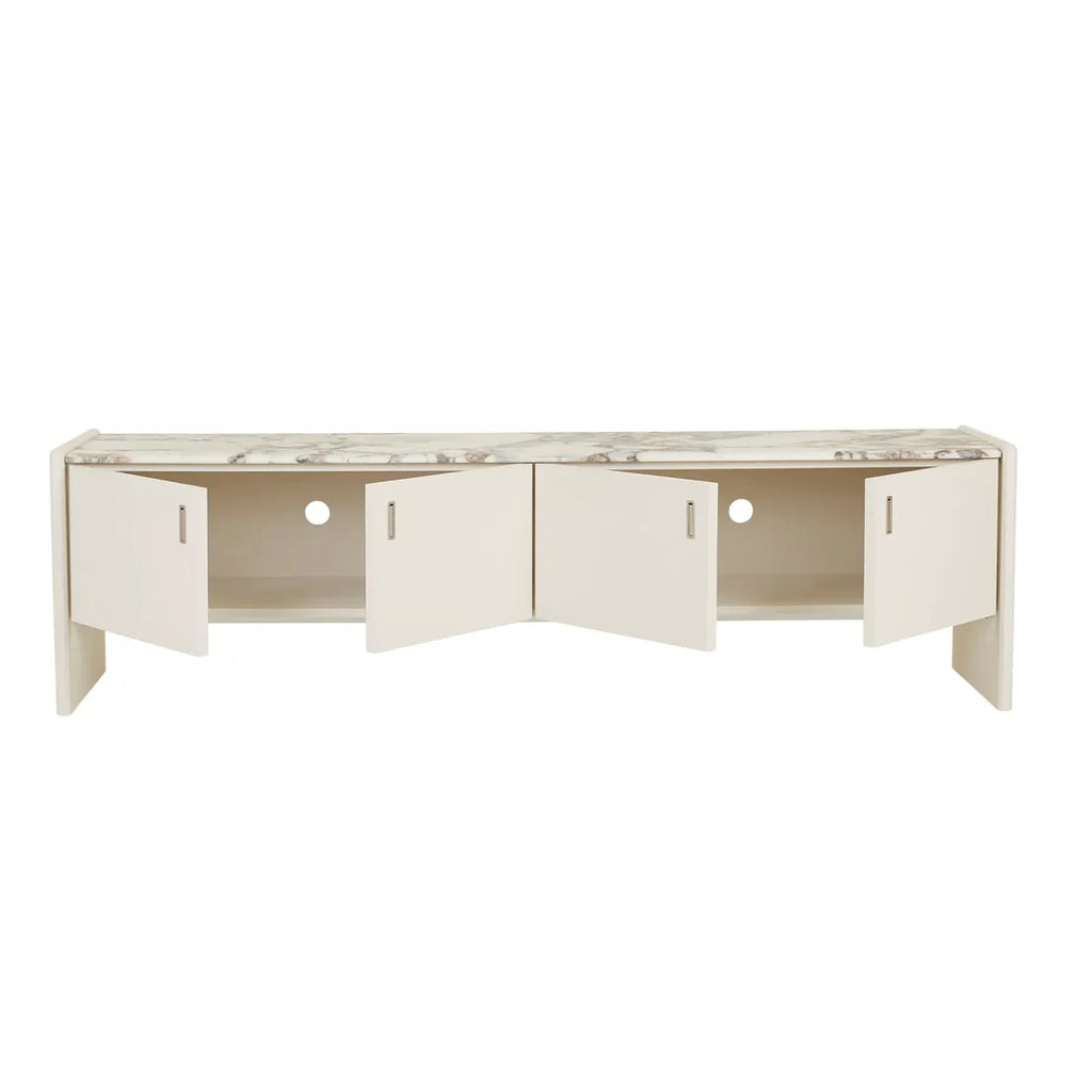 Pearce Marble Entertainment Unit Bone