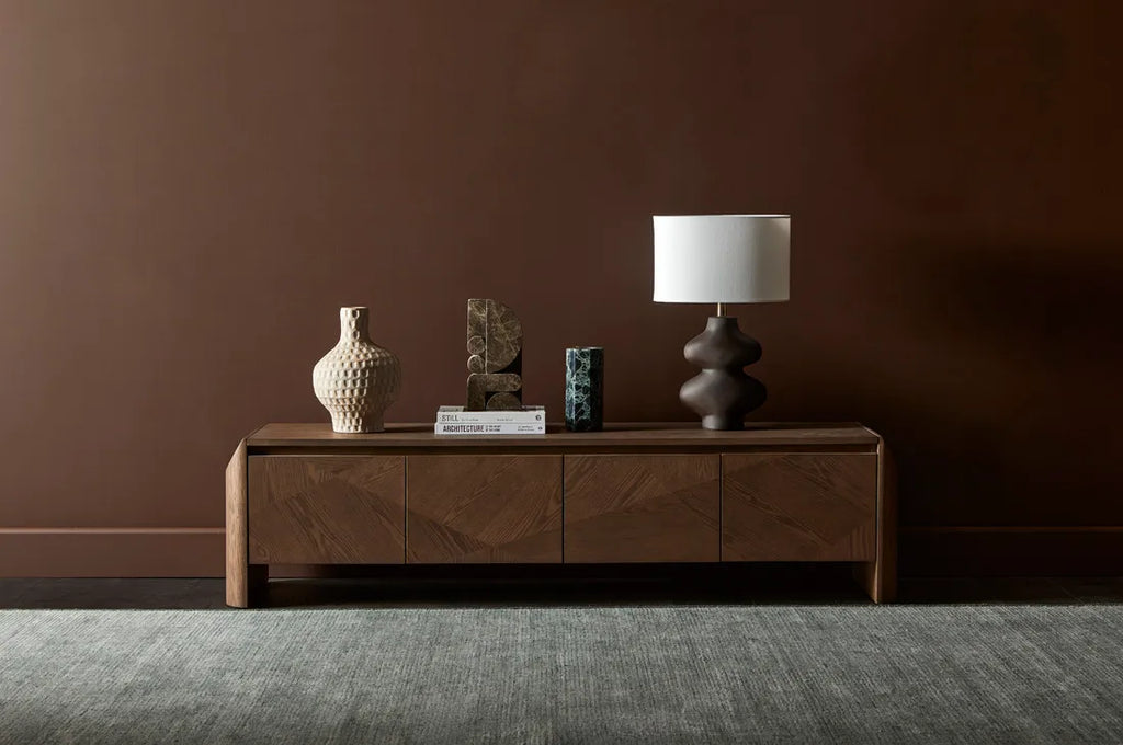 Luna Entertainment Unit Smoked Ash 1800mm