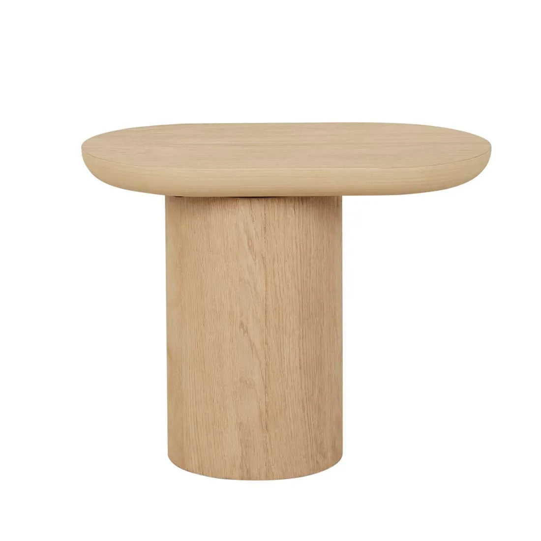 Seb Pedestal Side Table Low Natural
