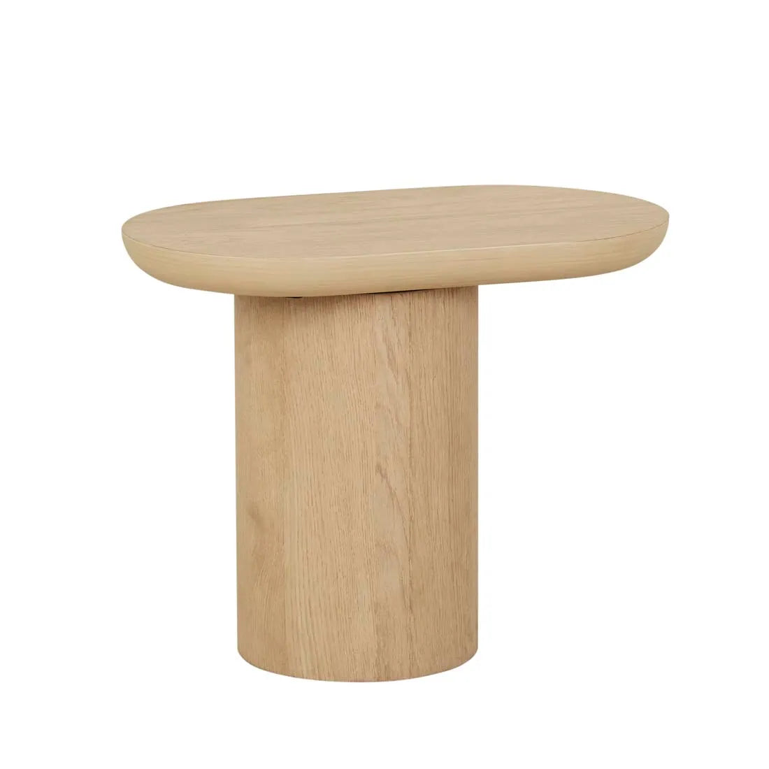 Seb Pedestal Side Table Low Natural