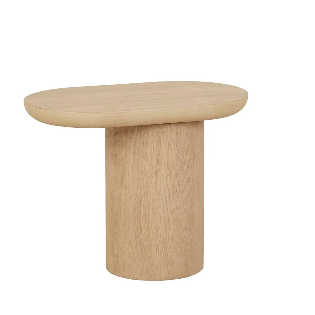Seb Pedestal Side Table Low Natural