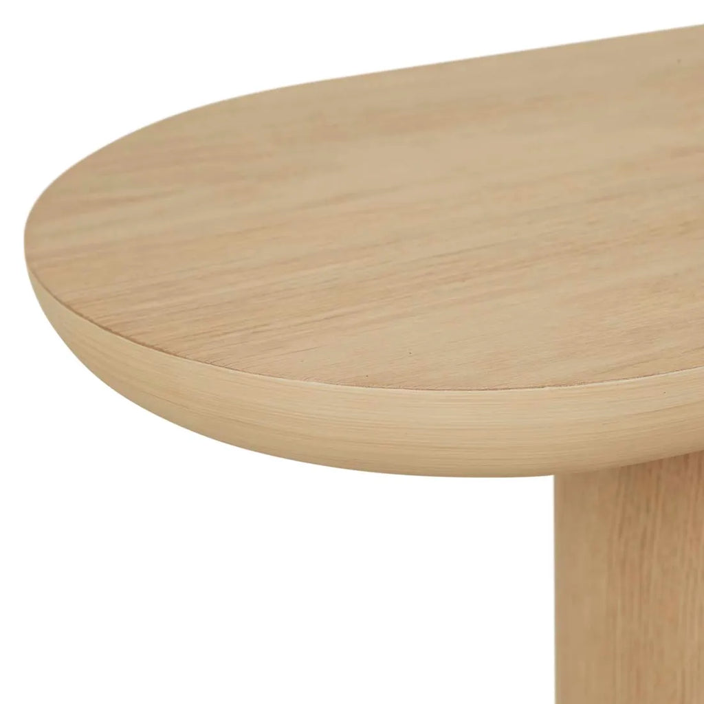 Seb Pedestal Side Table Low Natural