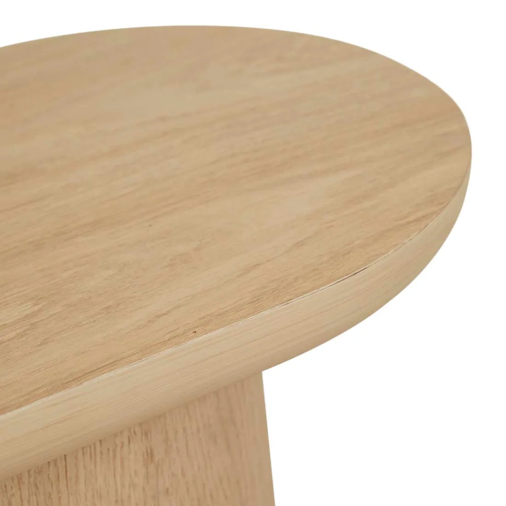 Seb Pedestal Side Table Low Natural