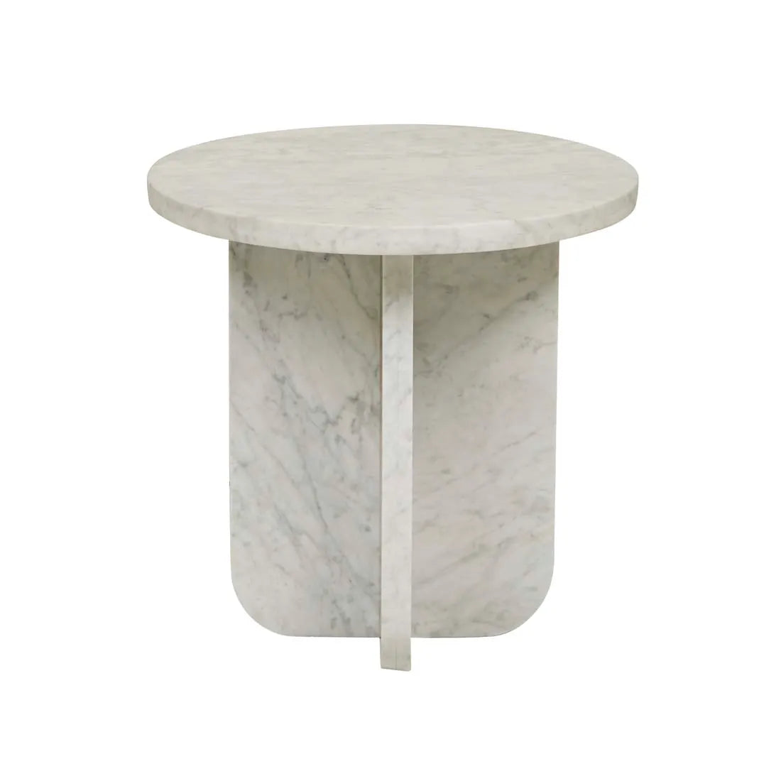 Amara Curve Side Table White Marble