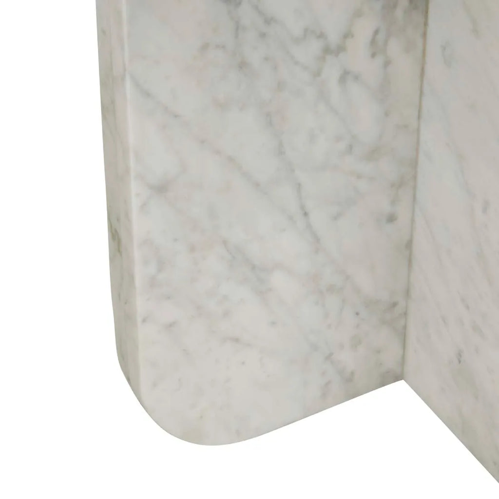 Amara Curve Side Table White Marble