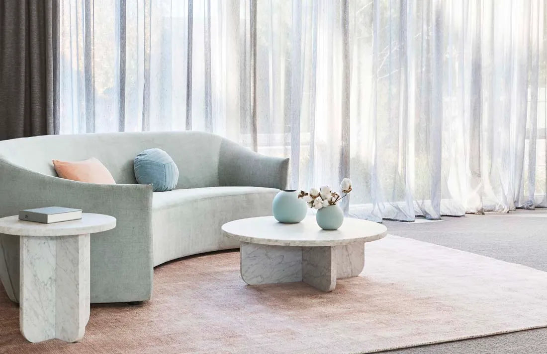 Amara Curve Side Table White Marble