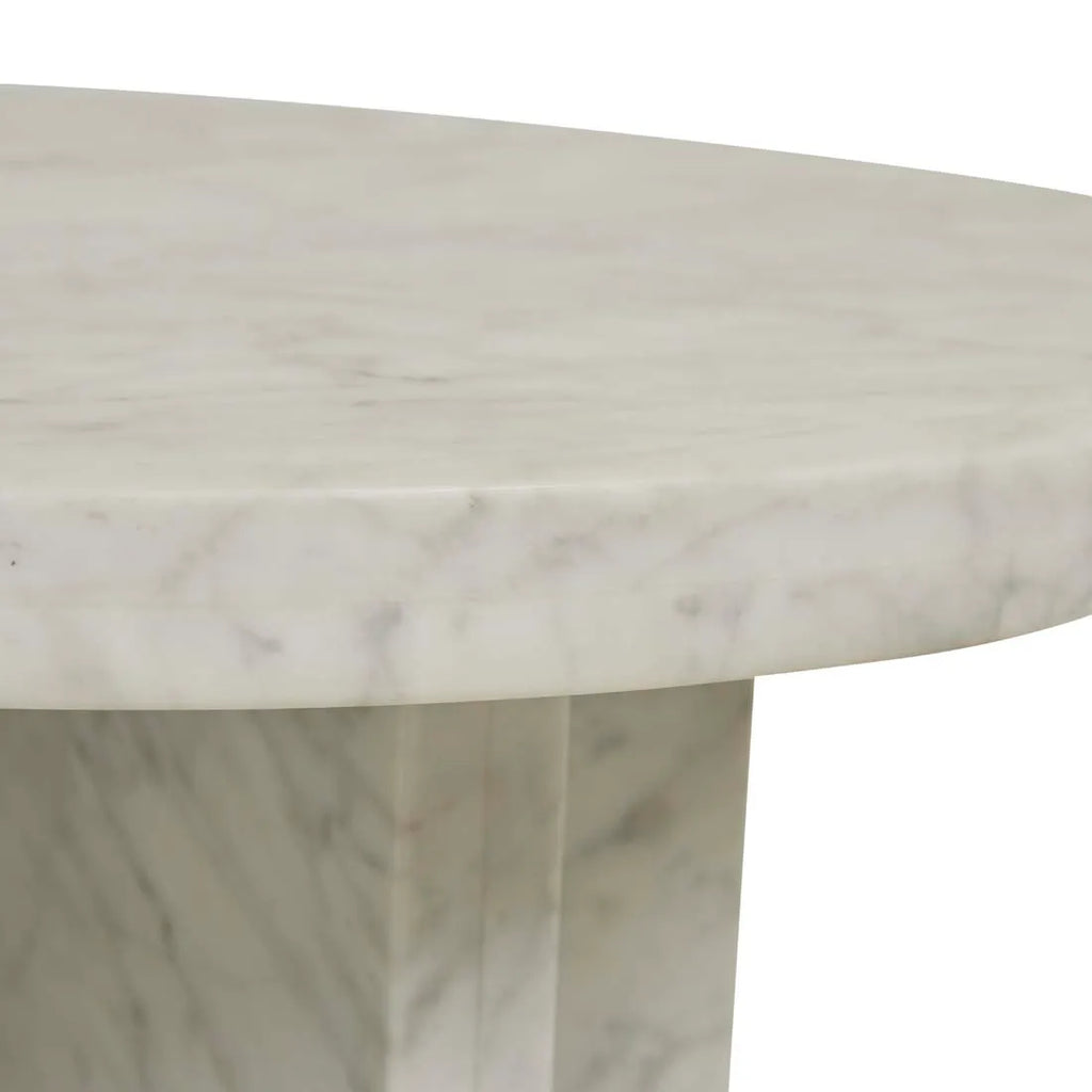 Amara Curve Side Table White Marble