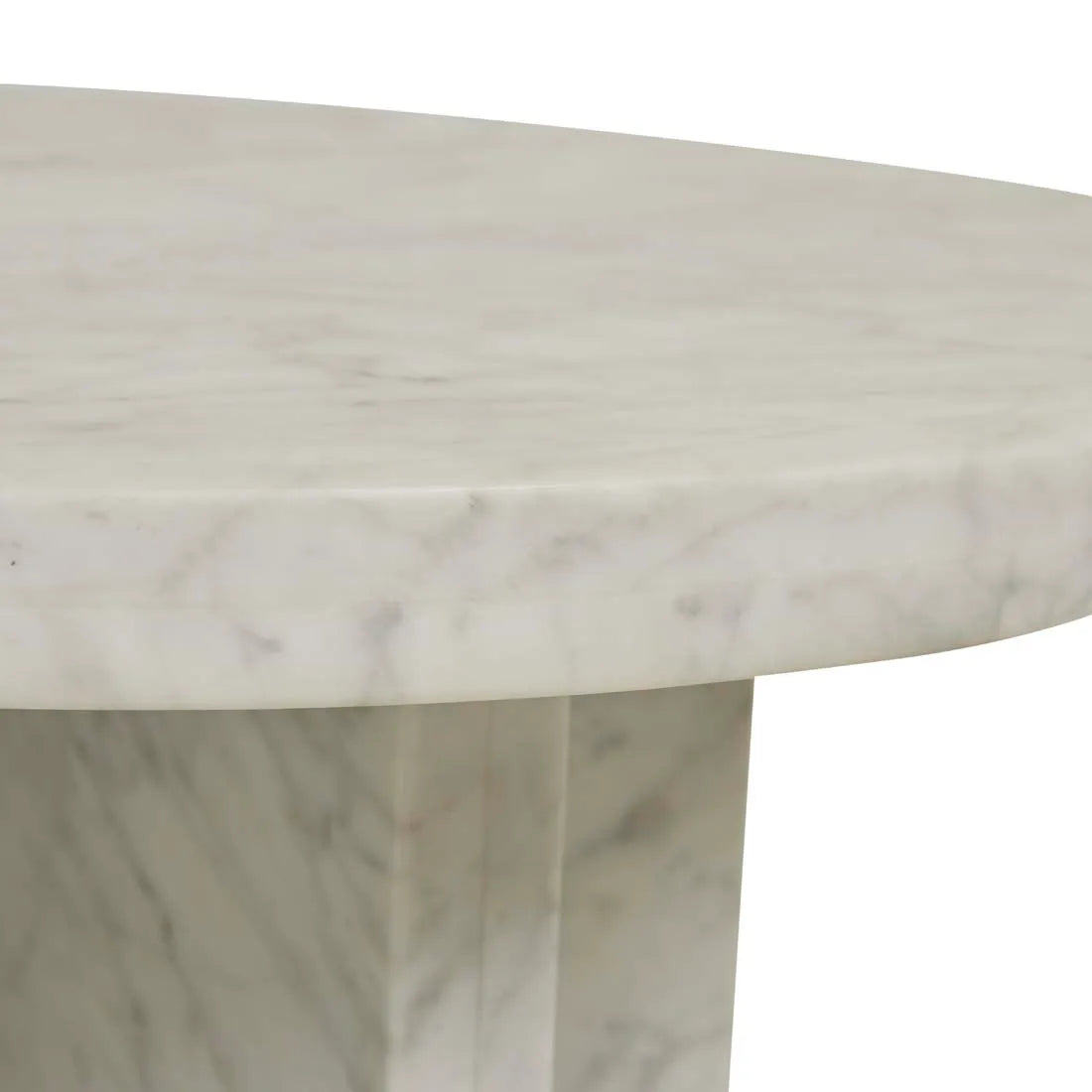 Amara Curve Side Table White Marble