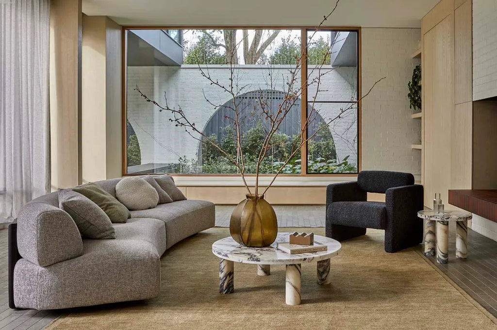 Amara Round Coffee Table Brown Vein