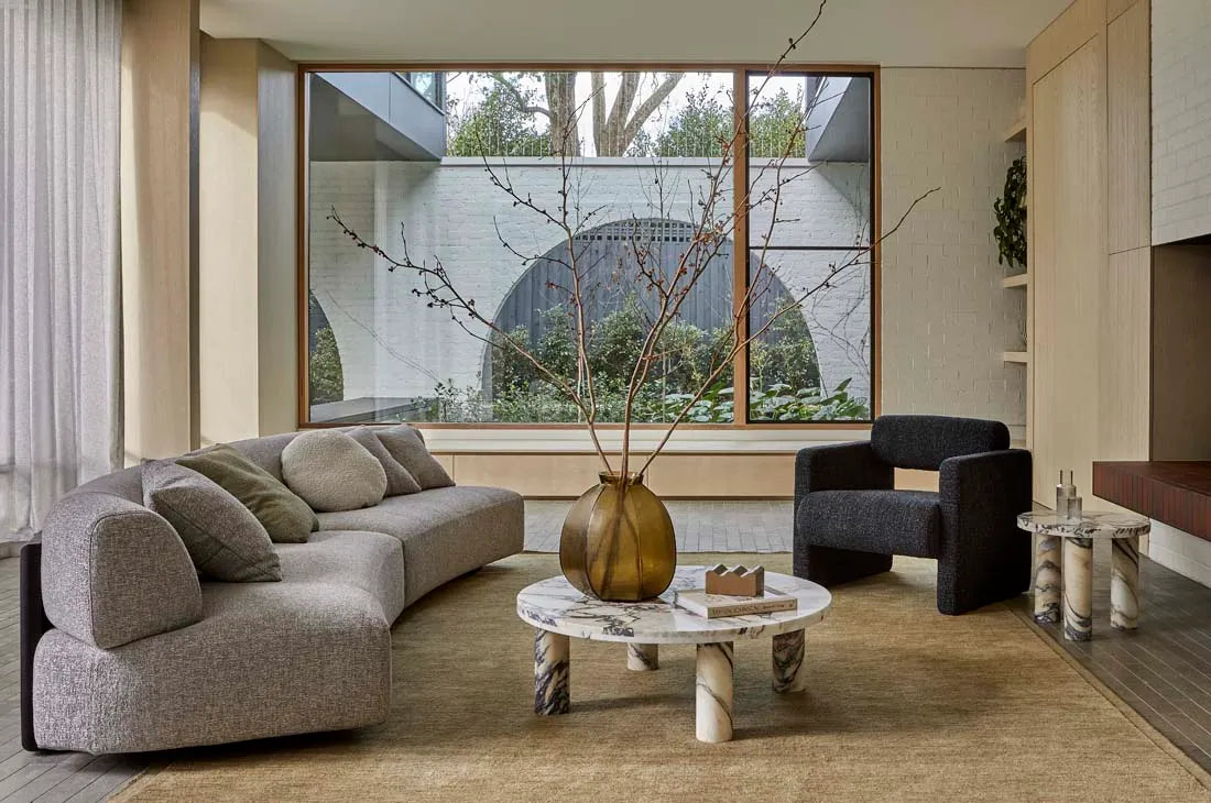 Amara Round Coffee Table Brown Vein
