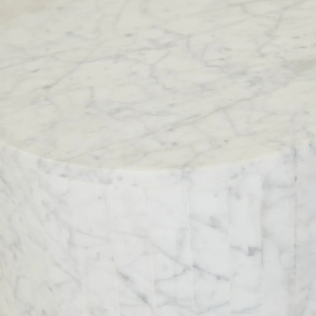 Atlas Pinnacle Side Table White Marble