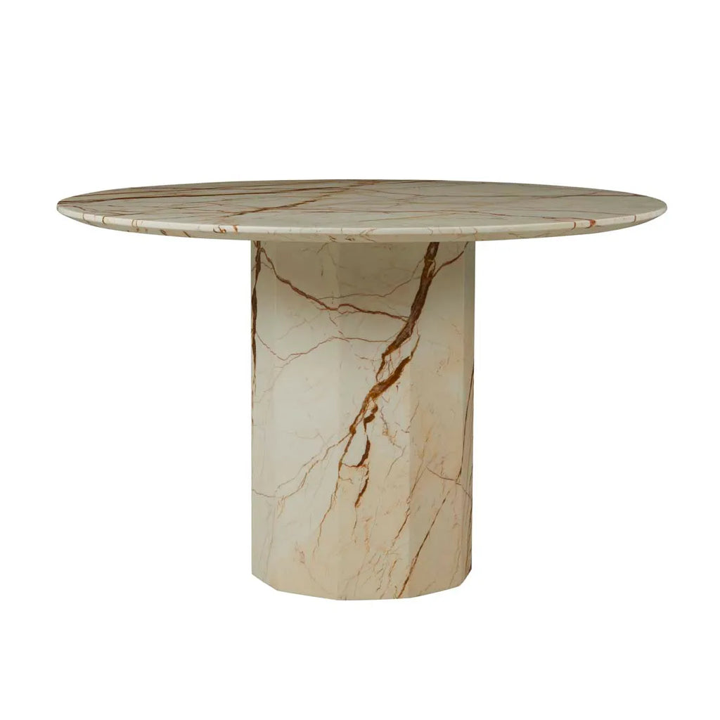 Atlas Decagon Dining Table Brown Vein