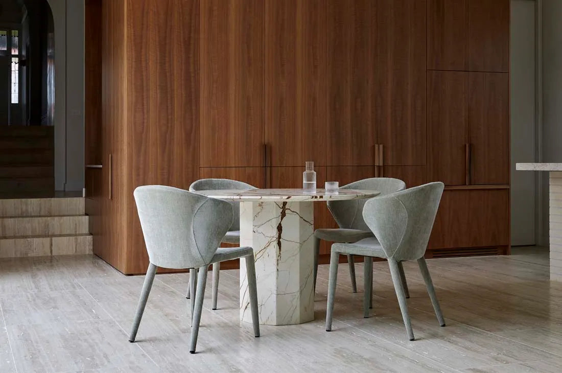 Atlas Decagon Dining Table Brown Vein