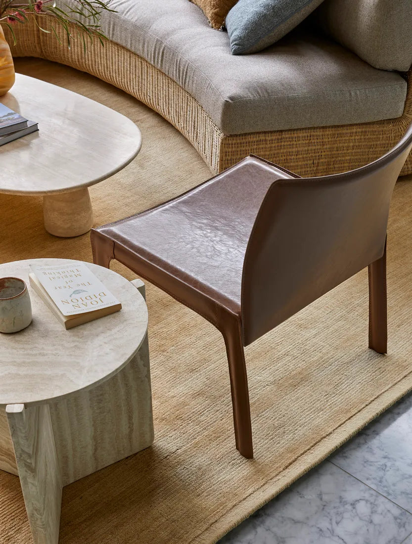 Venus Revolve Side Table Travertine 525mm