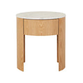 Oberon Crescent Marble Bedside Natural