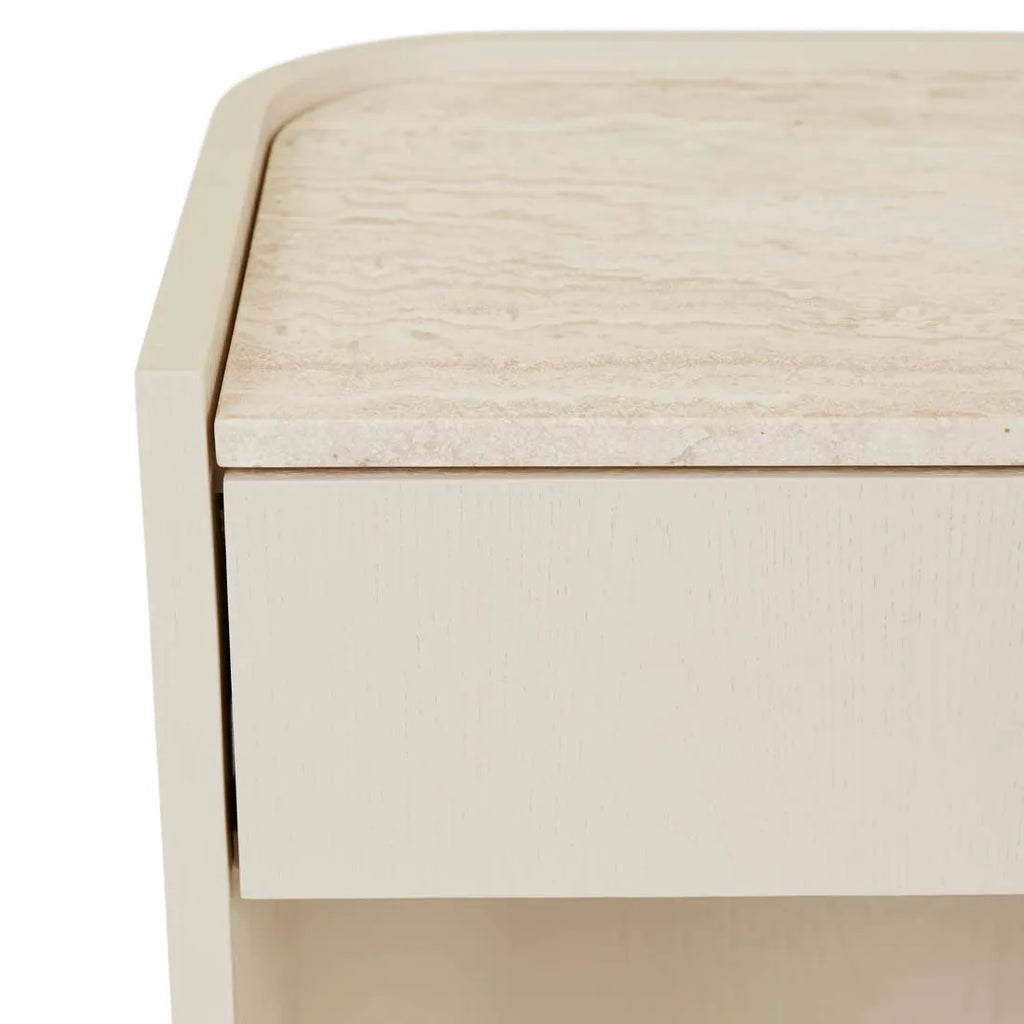 Elsie Large Bedside Travertine/Shell