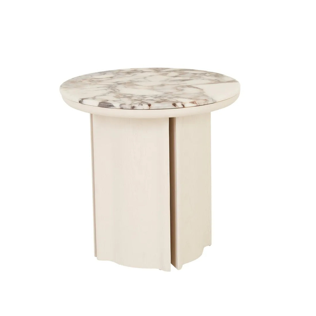 Leon Marble Side Table Porcelain