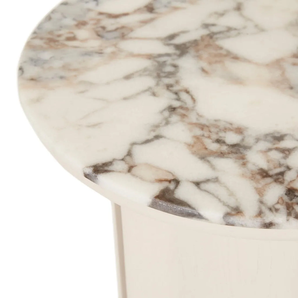 Leon Marble Side Table Porcelain