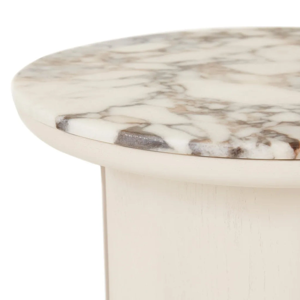 Leon Marble Side Table Porcelain