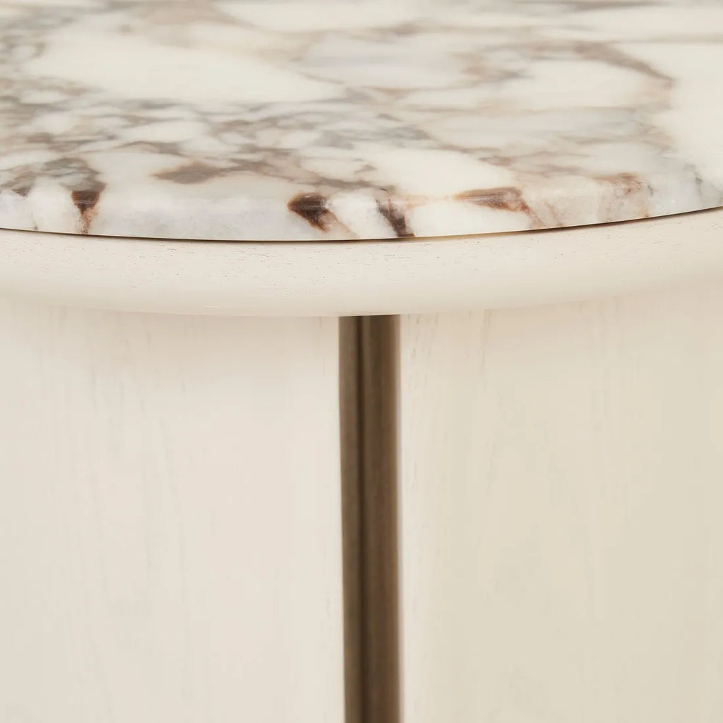 Leon Marble Side Table Porcelain
