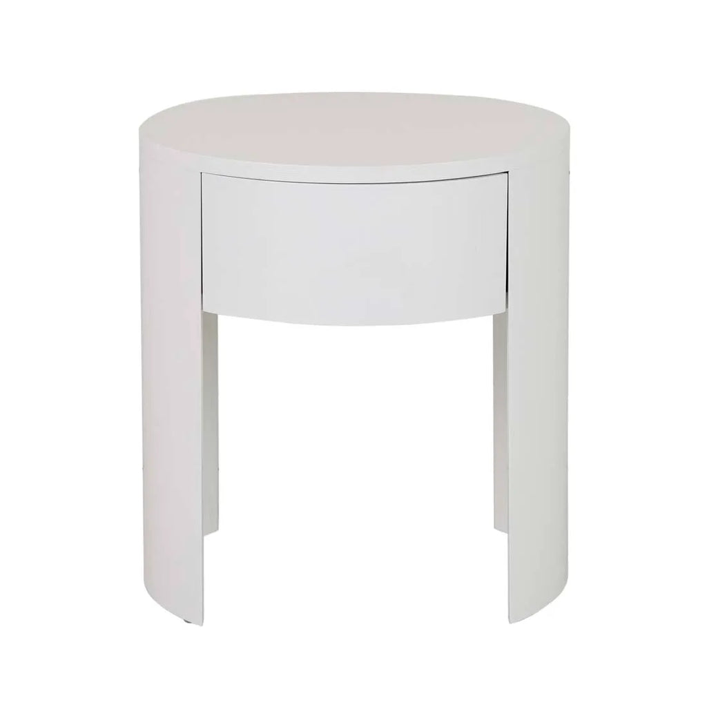 Oberon Crescent Bedside White