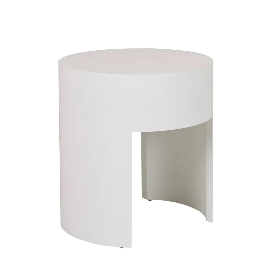 Oberon Crescent Bedside White