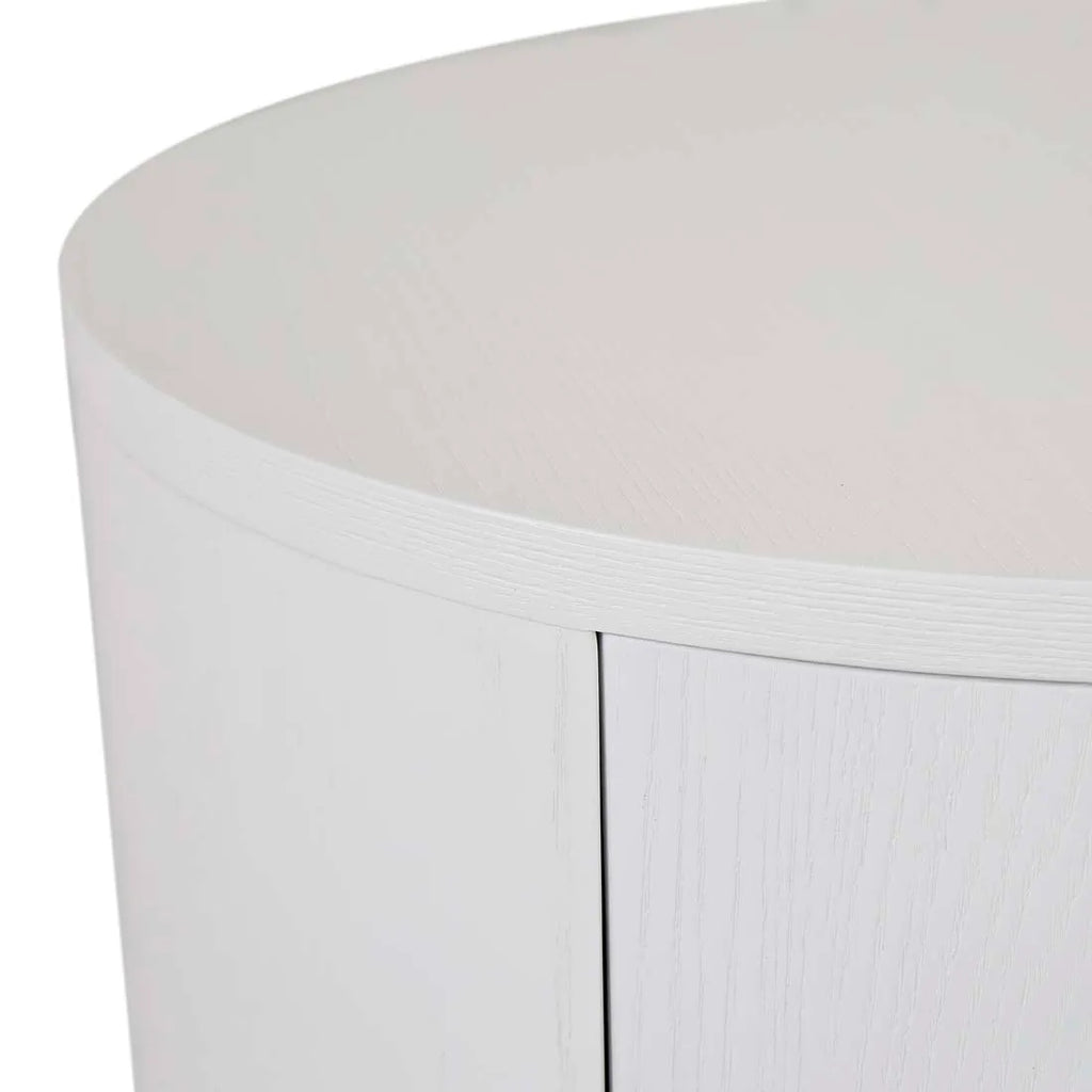 Oberon Crescent Bedside White