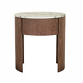 Oberon Crescent Marble Bedside Smoked Ash