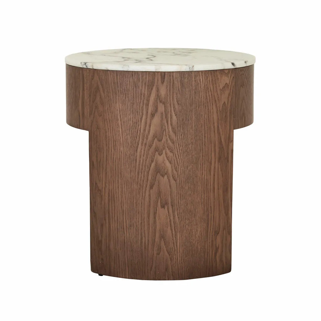 Oberon Crescent Marble Bedside Smoked Ash
