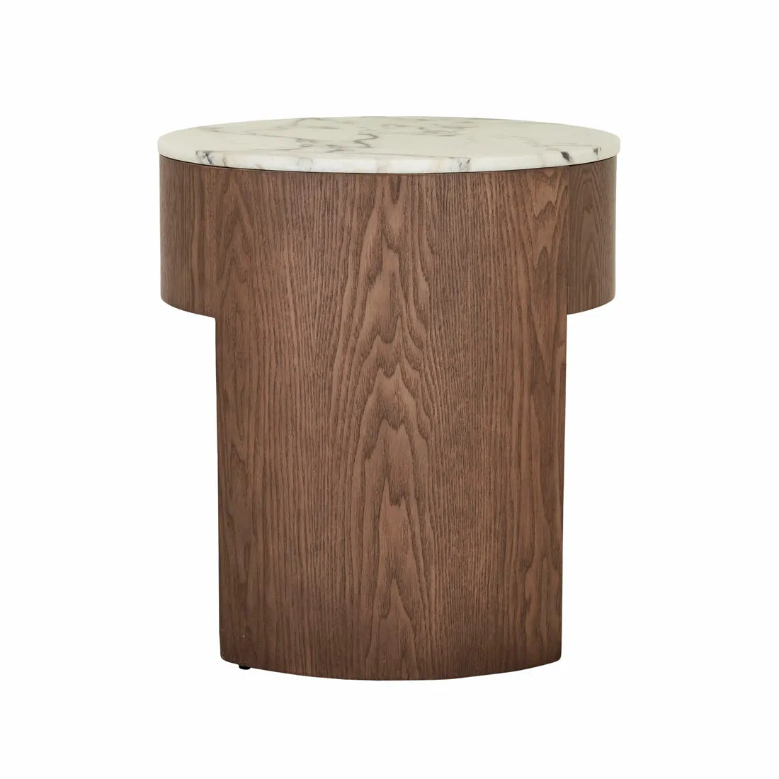 Oberon Crescent Marble Bedside Smoked Ash