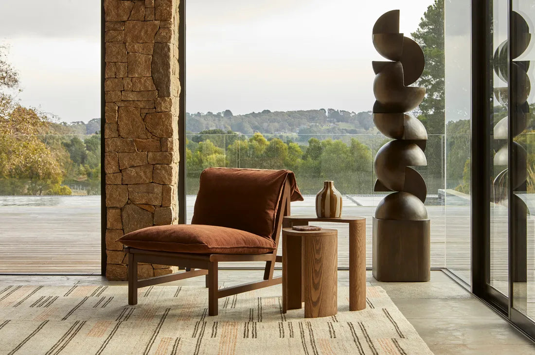 Oberon Curve Nest Side Table Smoked Ash