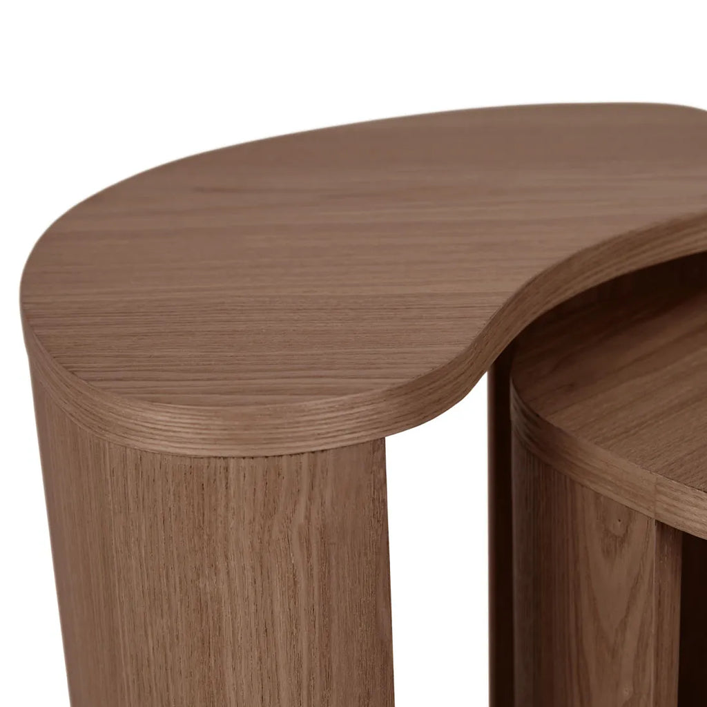 Oberon Curve Nest Side Table Smoked Ash