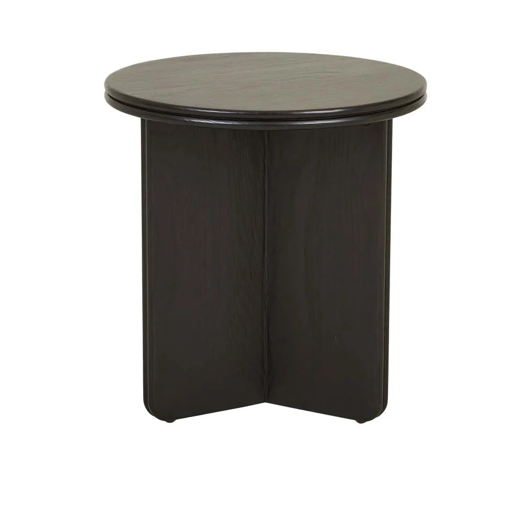 Solstice Slice Side Table Black Oak