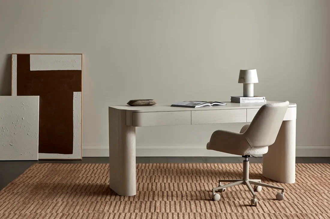 Quentin Office Chair Ecru/Tan