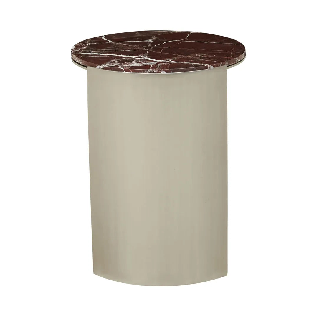 Silas Crescent Marble Side Table Rouge