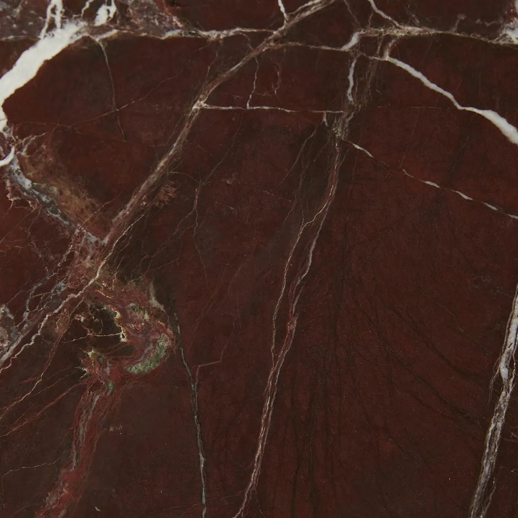 Silas Crescent Marble Side Table Rouge