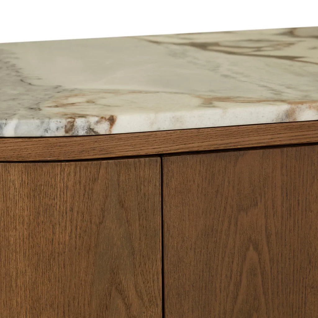 Oberon Crescent Marble Storage Unit Smoked Ash