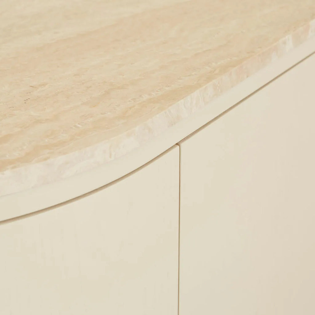 Oberon Crescent Marble Storage Unit Shell